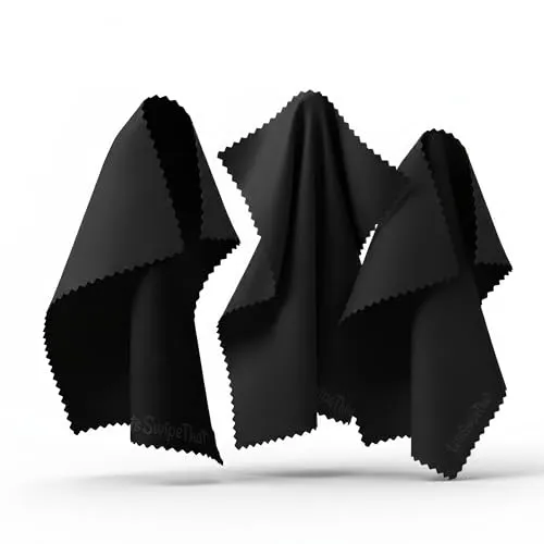 LetsSwipeThat® 3 Pack 40x40cm Brillenputztücher Groß - Bildschirm Reinigungstücher für Display, Kamera & Fernseher aus Recycelte Mikrofaser - Brillenputztuch Microfaser Optikerqualität