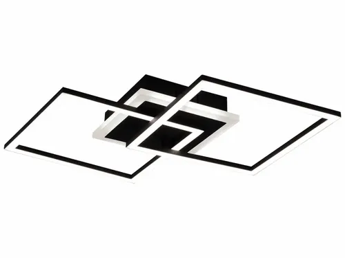 Reality Leuchten LED Deckenleuchte Venida R62793132 - Metall Schwarz matt, inkl. 25 Watt LED, energiesparend mit Switch Dimmer für individuelle Helligkeit