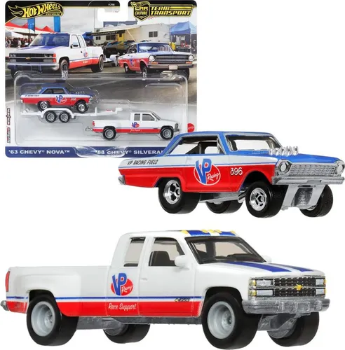 Hot Wheels Premium Car Team Transport - 92 Chevy CK 3500 - Spielzeugautos, detailverliebtes Modell im Maßstab 1:64 für Sammler und Fans, bietet realistische Druckgussformen und aufregende Deko für maximalen Fahrspaß.