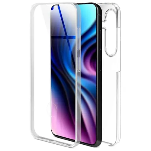 ONEFLOW Touch Case für Samsung Galaxy S25 Plus Hülle 360 Grad Komplett Schutz beidseitig, Handyhülle mit Displayschutz, TPU Schutzhülle durchsichtig vorne und hinten stoßfest, Klar