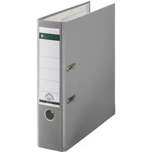 LEITZ 1010 Ordner grau Kunststoff 8,0 cm DIN A4 - Robuster Archivierungshelfer mit 180°-Mechanik für bis zu 600 Blatt und FSC-Zertifizierung