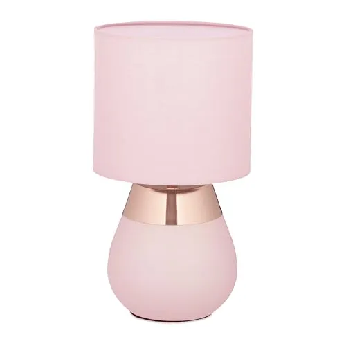 Tischlampe Relaxdays mit Stoffschirm in pink von Relaxdays