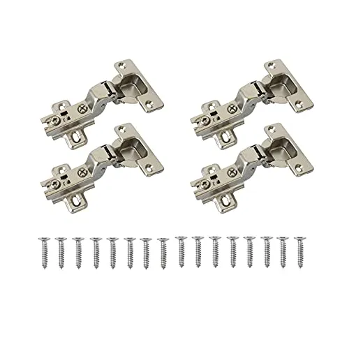 LIKERAINY 95 Grad Innenanschlag Scharnier 35mm mit Aufschiebetechnik für Möbel Küchenschrank Kleiderschrank Schranktür Automatikscharnier ohne Dämpfer Einliegend Scharniere 4 Stück