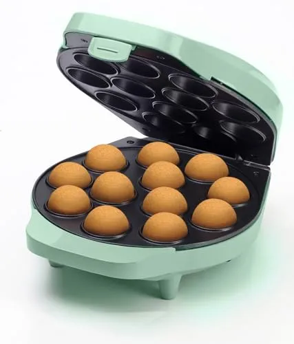 Bestron Cakepop-Maker DCPM12 im Retro Design - Cakepop-Maker mit 700 W Leistung, zaubert bis zu 12 leckere Cakepops gleichzeitig. Ideal für Partys und besondere Anlässe, mit antihaftbeschichteten Platten für müheloses Backen.