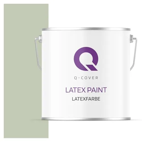 Q-COVER Latexfarbe 5L Hellgrün – Matte Innenfarbe für Wand & Decke, Klasse 3, Hohe Deckkraft, Scheuerfest