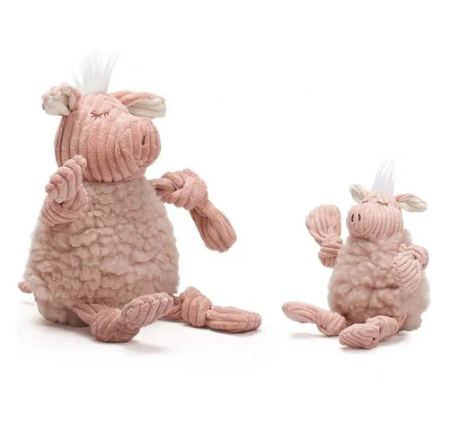 HuggleHounds Tierkuscheltier HuggleFleece FlufferKnottie Penelope the Pig, Größe: S / Maße: 11,5 x 24 x 6,5 cm