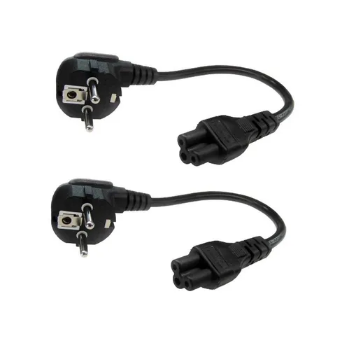 shortix Netzkabel gew. Schutzkontaktst. auf gerade Kleeblatt-Buchse. 30cm. Netzkabel, Schutzkontaktstecker, Typ CEE 7/7, MickeyMouse-Buchse, Kleeblatt-Buchse, Typ C5 (30 cm), kurz