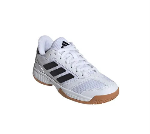 adidas Ligra 8 Kids Indoor Shoes - Laufschuhe mit normaler Passform, Obermaterial aus Textil und Synthetik sowie Gummi-Außensohle, nachhaltig mit mindestens 20 % recycelten Inhaltsstoffen.