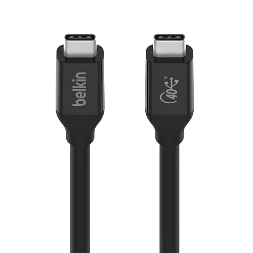 Belkin CONNECT - USB-Kabel - 24 pin USB-C (M) - USB-Kabel & Adapter mit Datentransferraten bis zu 40 Gbit/s, ideal für schnelle Datenübertragung und gleichzeitiges Laden mit bis zu 100 W Leistung.