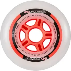 POWERSLIDE ONE COMPLETE 8er Pack Rollenset 2025 red - Rollenset für Skates, inklusive hochwertiger ABEC5 Kugellager für optimale Geschwindigkeit und Kontrolle.
