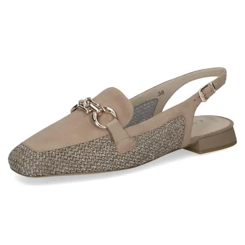 Caprice CAP Memotion Slingpumps mit Trapezabsatz in Braun (Größe 38) - Elegante Slingpumps mit Trapezabsatz für perfekten Tragekomfort. Hergestellt aus hochwertigem Materialmix aus Leder und Textil, ideal für jeden Anlass.