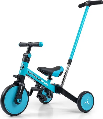 Milly Mally Optimus Plus 4in1 Dreirad mit Führungsstange blau