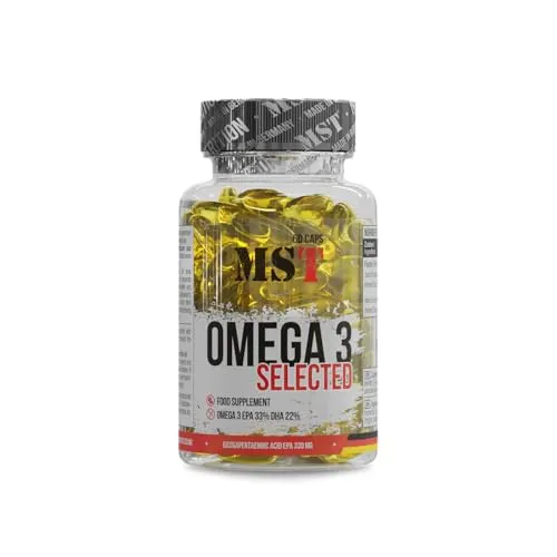 MST® Omega 3 Selected – hochdosiert – 1000 mg Fischöl pro Kapsel – 330 mg EPA + 220 mg DHA – Omega 3 Kapseln – laborgeprüft – leicht schluckbare Weichkapseln – 60 Kapseln
