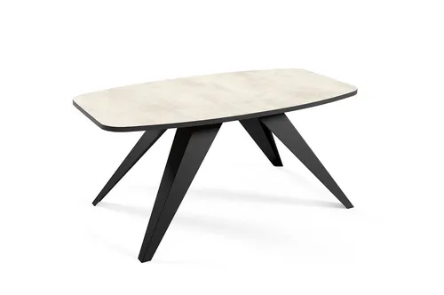 Feldmann-Wohnen Couchtisch Ecru, Oval, 120x60 cm - Eleganter ovaler Couchtisch aus Holz mit pulverbeschichtetem Gestell. Ideal für jedes Wohnzimmer, vereint Stil und Funktionalität. Erhältlich in verschiedenen Farben für individuelle Gestaltungsmöglichkeiten.
