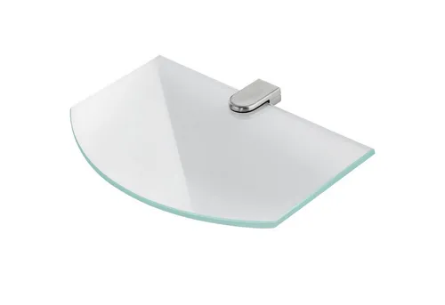 bonsport Badregal Glas Regal, Glasregal Milchglas halbrund 25.4 x 14 x 0.6 cm