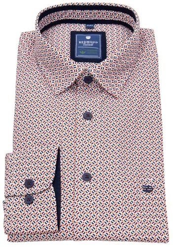 Redmond Langarmhemd Kentkragen Kontrastknöpfe