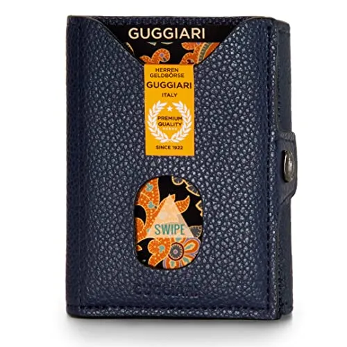 GUGGIARI Zen® Kleine Geldbörse - Schmale Herren Geldbörse mit Münzfach und Kreditkartenfächern - Kartengeldbeutel (Notte)