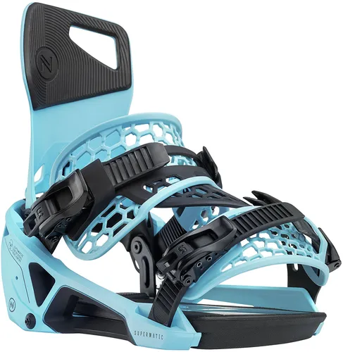 NIDECKER SUPERMATIC Bindung 2025 escape cyan - L - Snowboard Bindungen mit selbstschließendem System für alle Boots, ideal für mehr Zeit auf der Piste und weniger beim Anschnallen. Rider Approved für All-Mountain-Riding.
