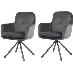 Hela Armlehnstuhl Parma, 2er SET, drehbar in Dunkelgrau von Hela