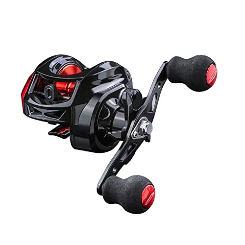 F Fityle Baitcasting Angelrolle, ultraleicht, superglatt, mit 17,6 lb Kohlefaserleitung, Übersetzung 7,2:1 – linke Hand
