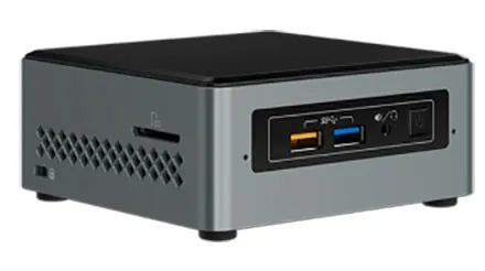 Produktbild Intel NUC6CAYS (Intel Celeron J3455 4x 1.50GHz, 1x VGA, 1x HDMI, 2GB RAM, 32Gb
