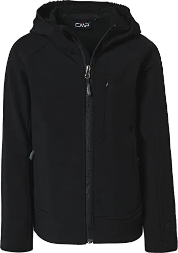 CMP Mädchen Softshelljacke für Kinder, Schwarz, 140 EU - Outdoor-Softshelljacke mit Clima Protect Technologie, wasserdicht WP 7.000 und atmungsaktiv MVP 1.000, ideal für aktive Kinder. Mit Reißverschluss und festen Kapuze.