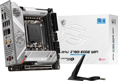 MSI MPG Z790I Edge WiFi Gaming Motherboard (unterstützt Intel Prozessoren der 12. / 13. Generation, LGA 1700, DDR5, PCIe 5.0, M.2, 2,5 Gbit/s LAN, USB 3.2 Gen2, Wi-Fi 6E, Mini-ITX)