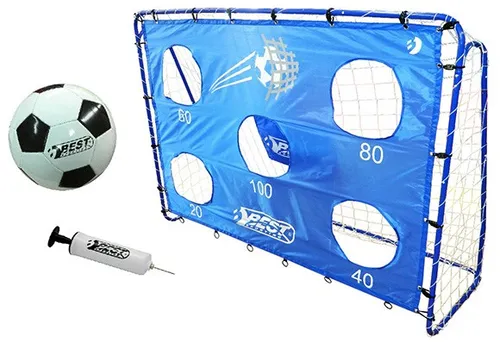 Best Sporting Fußballtor Set 11087 mit 5 Schusslöcher Torwand Ball und Pumpe
