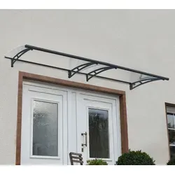 Palram - Canopia Vordach Aquila 3000 | Anthrazit - Außenanbau mit extrem stabilem, rostfreiem Vordach aus pulverbeschichtetem Stahl und UV-beständigen Acrylglasplatten für optimalen Lichteinfall. Einfache Selbstmontage ohne Spezialwerkzeug.