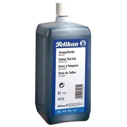 Pelikan Stempelfarbe blau 1000ml ohne Öl - Hochwertige Tinte für präzise Stempelabdrücke, ideal für Büro und Kreativprojekte
