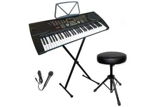 MSA Home-Keyboard 61 Tasten Keyboard, E-Piano, Digital im Set, (Keyboardständer, Keyboardbank, Mikrofon)