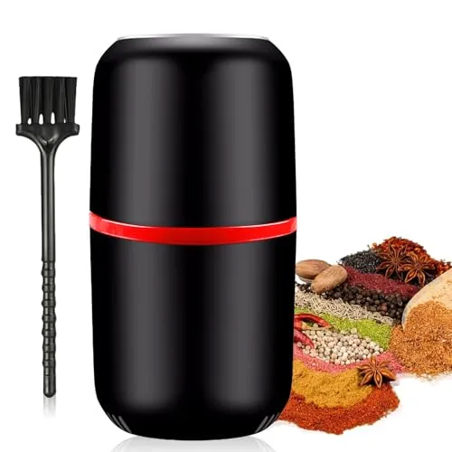 Kaffeemühle Elektrisch, Elektrische Kaffeemühle, Elektrischer Pillenzerkleinerer, Elektrische Kaffeemühle Und Gewürzmühle In Einem Elektrische Tablettenmühle Für Kaffeebohnen, Kräuter, Nüsse(Schwarz)