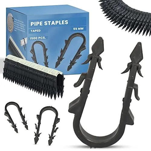 1500x Tackernadeln Rohrhalter Fußbodenheizung 55mm Tackerklammern Geklebt Nadeln Klammer Für Isolierung Klammerpistole Rohrtackerklammern Taker-Clipsatz Rohrklammern Ankerclips Heftklammern