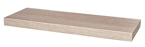 levandeo Wandboard Bobby Sonoma Eiche - sägerau Dekor 60cm - Deutsche Herstellung Schablone und Schrauben - Wandregal Wandbord