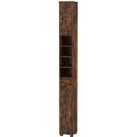 Costway Badschrank Schmal mit 2 Türen Braun