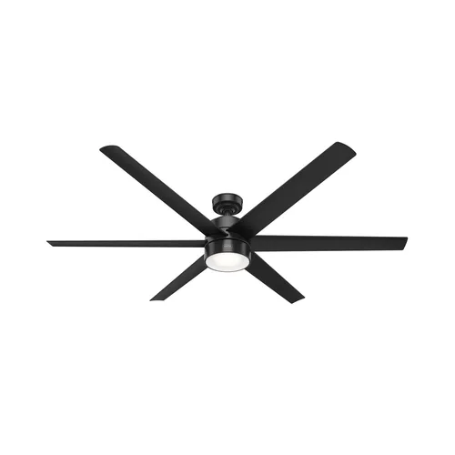 Hunter Fans DC Deckenventilator Solaria Schwarz 183 cm mit LED - Ventilatoren - Eleganter Deckenventilator mit energieeffizientem DC-Motor und leiser LED-Beleuchtung, ideal für stilvolle Wohnräume.