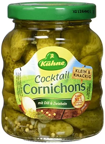 Kühne Cocktail Cornichons mit Dill und Zwiebeln, Abtropfgewicht 110g