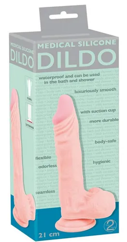 Medical Silicone Dildo - Vibrator 21 cm - Saugnapf - Dildo - Neu/Ovp