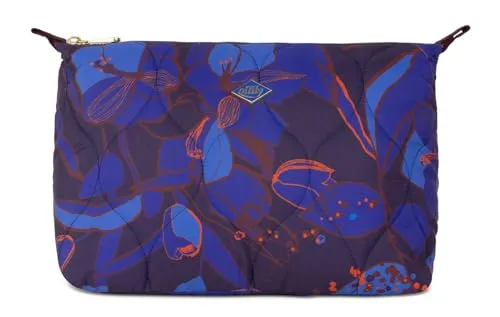 Oilily Kosmetiktasche Claire - Dunkelblau mit floralem Design - Praktische Kosmetiktasche mit modernem floralen Muster und goldenen Akzenten. Geräumig und robust, ideal für Kosmetikartikel zu Hause oder unterwegs. Mit sicherem Zipper und charakteristischem Logo.