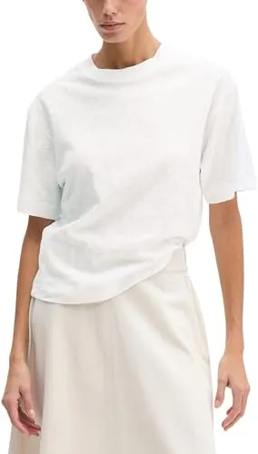 Marc O'Polo T-Shirt Regular Fit aus Slub-Jersey in Weiß, Größe L - Hochwertiges T-Shirt aus 100% Baumwolle im lässigen Stil. Ideal für den Alltag, mit Rundhalsausschnitt und abgesteppter Kante für einen modernen Look.