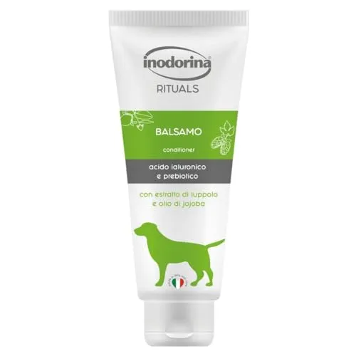 Inodorina Rituals Dog Conditioner (250 ml) - Entwirrende Pflegespülung für Hundehaar - Mit Hopfenextrakt, Jojobaöl, Hyaluronsäure und UV-Filter - Feuchtigkeitsspendend und restrukturierend