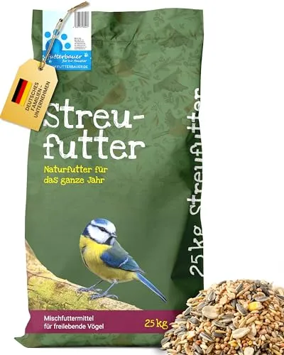 25kg Futterbauer Streufutter - Ganzjahresvogelfutter für gesunde Vögel - Sonstige - Hochwertiges 25 kg Streufutter, ideal für die ganzjährige Fütterung von Wildvögeln und zur Unterstützung ihrer Gesundheit.