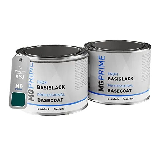 Produktbild MG PRIME Autolack Set Dose spritzfertig für Peugeot KSJ Vert Iseo Metallic/Iseogrün Metallic Grundlack + Basislack 1,0 Liter 1000ml