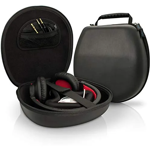 iGadgitz U3804 Schwarz Eva Trage Hart Tasche Schutzhülle Kompatibel mit Kopfhörer Headset