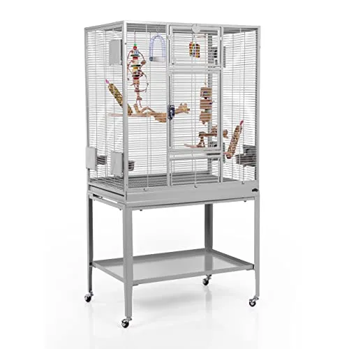 Montana Cages Madeira Single Vogelkäfig - Premium Vogelkäfig für Sittiche und Finken, erweiterbar und mobil durch 4 Lenkrollen, mit unbedenklicher AVILON Pulverbeschichtung für Langlebigkeit und Sicherheit.