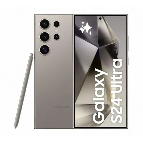 Samsung Galaxy S24 Ultra AI Smartphone, Android-Handy ohne Vertrag, 12GB RAM/512GB Speicher, 200-MP-Kamera, S Pen, Lange Akkulaufzeit, Titanium Gray, 3 Jahre Herstellergarantie