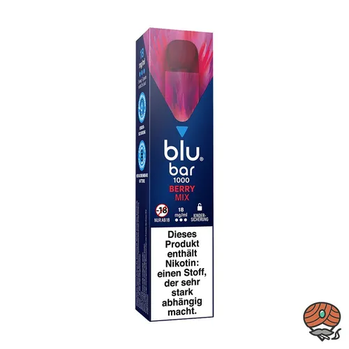 blu bar BERRY MIX Einweg-E-Shisha, 18mg Nikotin, Vape, max. 1000 Züge