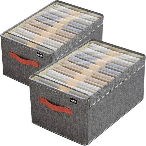 Kleiderschrank Organizer 2er Set faltbar - Praktisches Ordnungssystem mit 9 Fächern für Unterwäsche, ideal zur effizienten Aufbewahrung und Platzersparnis in jedem Kleiderschrank.