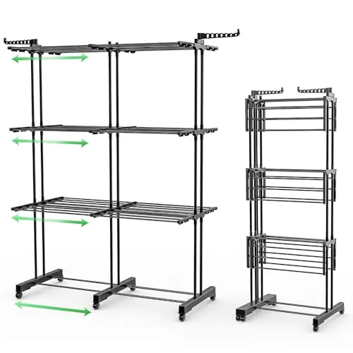 VOUNOT® Ausziehbarer Wäscheständer Turm