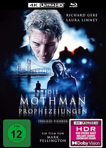 Die Mothman-Prophezeiungen - 4K Ultra HD Mediabook - Erleben Sie die mysteriösen Visionen in atemberaubender 4K Ultra HD-Qualität. FSK ab 12, mit deutscher und englischer Sprache. Ideal für Filmfans und Sammler.